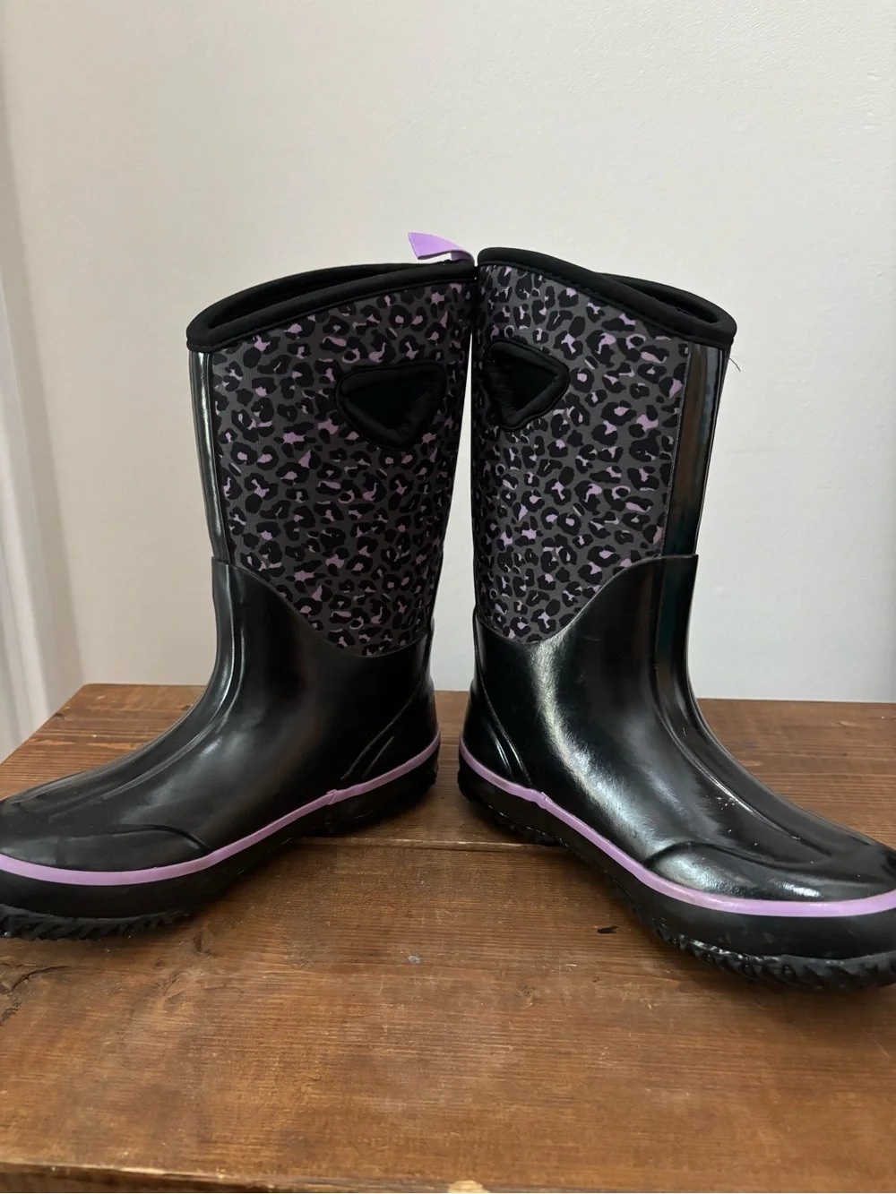 Girls Storm by Cougar Neoprene Winter Snow Boots Purple Leopard Youth Size 3